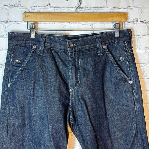 Levi’s 569 Loose Straight Dark Wash Mens Jeans size W32 x L32 Zippered Pocket - Picture 2 of 10